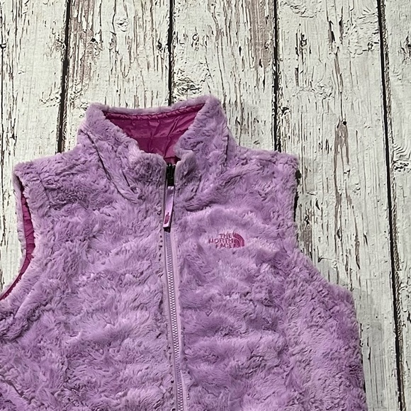 Girls the North Face Reversible Fleece Style Outwear Plush Zip Up Jacket Girls - Picture 9 of 13